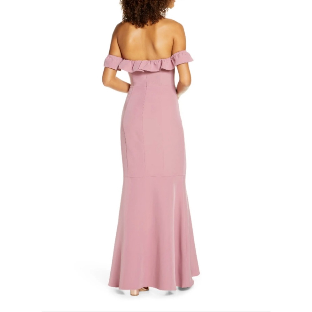 WAYF The Gabrielle Strapless Trumpet Gown Mauve Size Medium - Picture 2 of 11